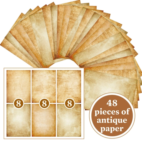 Antique Decorative Paper Vintage Scrapbooking Material Double Sided Aged Parchment Style For DIY Crafts Journaling