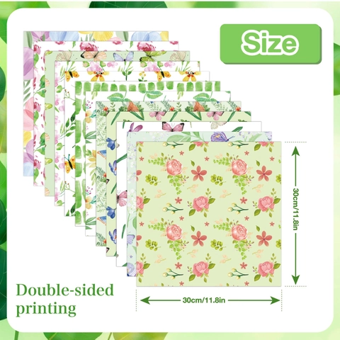 Floral Scrapbook Paper Butterfly Pattern Double Sided Decorative Craft Paper For DIY Journaling Card Making Art Supplies