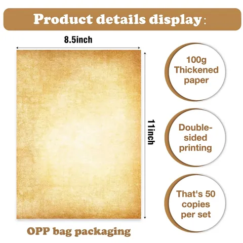 Vintage A4 Stationery Paper Retro Double Sided Printer Paper Aged Look For Scrapbooking Letter Writing DIY Art Craft