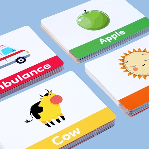 100 Pcs Toddler Learning Flashcards Double Sided Educational Cards For Alphabet Numbers Animals Fruit Early Education Toy
