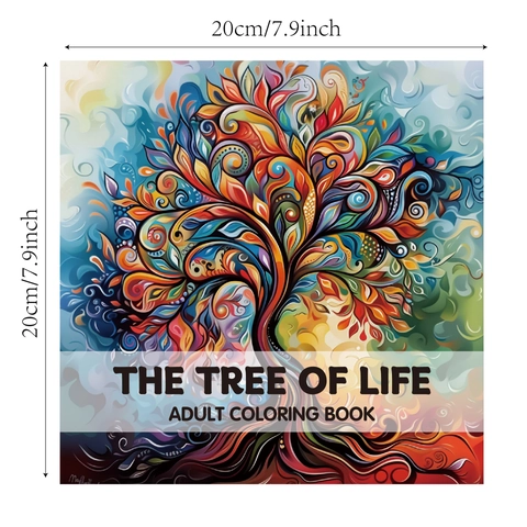Libro De Colorear Para Adultos Mandala Árbol De La Vida Alivio Del Estrés Patrones Intrincados De Plantas Y Flores Para Relajación Arte