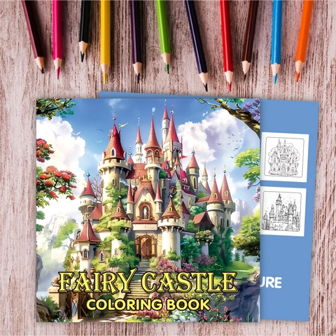 Fairy Castle Coloring Book Paper Fantasy Illustrations For Adults Teens Creative Stress Relief Drawing