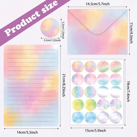 Watercolor Floral Letter Writing Paper And Envelopes With Sealing Stickers Vintage Stationery For Birthday Blessing Message