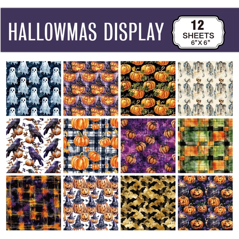 Halloween Scrapbooking Papier Dekoratives Gemustertes Material Für DIY Collage Journaling Kürbis Geist Skelett Gotischer Stil