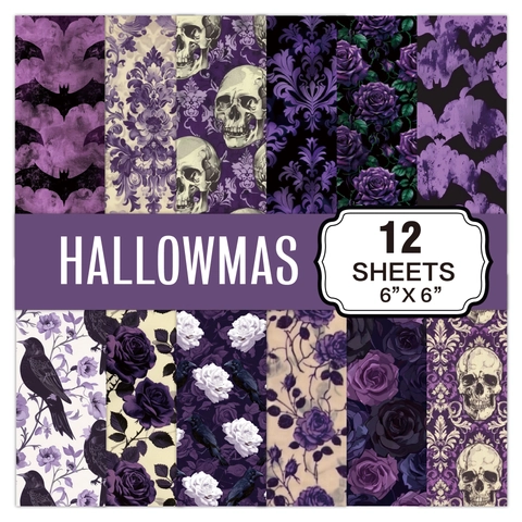 Halloween Scrapbook Paper Vintage Gothic Pumpkin Bat Patterns DIY Journaling Decorative Material Thickened Paper