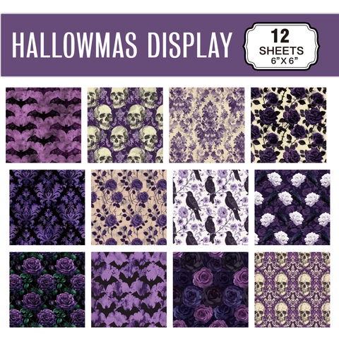 Halloween Scrapbook Paper Vintage Gothic Pumpkin Bat Patterns DIY Journaling Decorative Material Thickened Paper