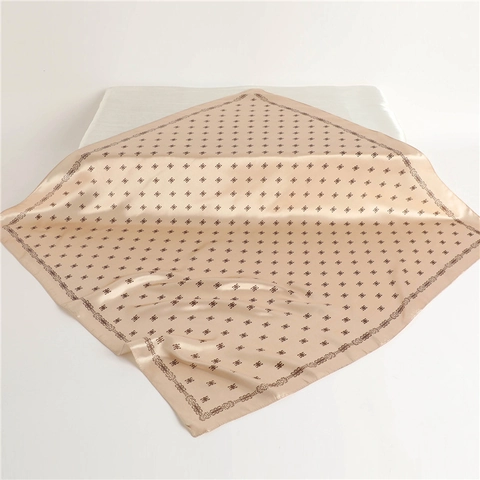 Sciarpa Quadrata Raso Artificiale Raso Silky Smooth Monogram Print Geometric Pattern Head Neck Hair Wrap Donna