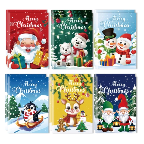 Weihnachts-Malbücher Cartoon Weihnachtsmann Rentier Muster Pädagogische Aktivität Malen Papier Material Für Kinder Feiertags-Party