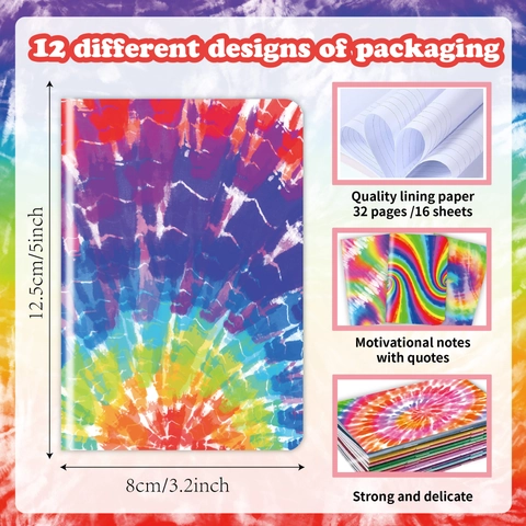 Mini Taccuini Diario Da Tasca Tie Dye Citazioni Ispiratrici Colorate Carta A Righe Cancelleria Portatile Per Bambini