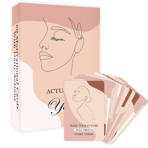 Tägliche Affirmationskarten Minimalistische Linienkunst Motivationszitate Papier Für Frauen Selbstpflege Tischdeko