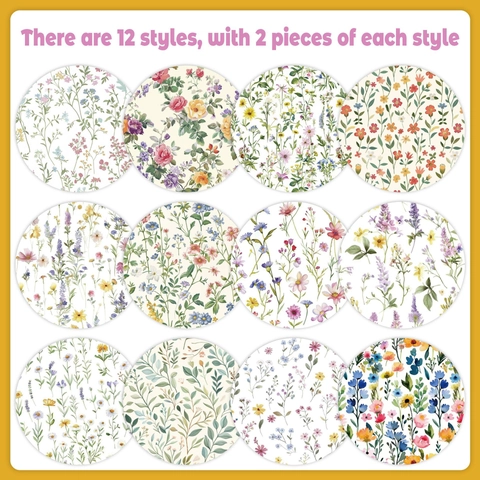 Bloemen Aquarel Scrapbook Papier Dubbel Offset Papier Dubbelzijdige Bedrukking Decoratief Achtergrondpapier Voor DIY Kunst Journaling