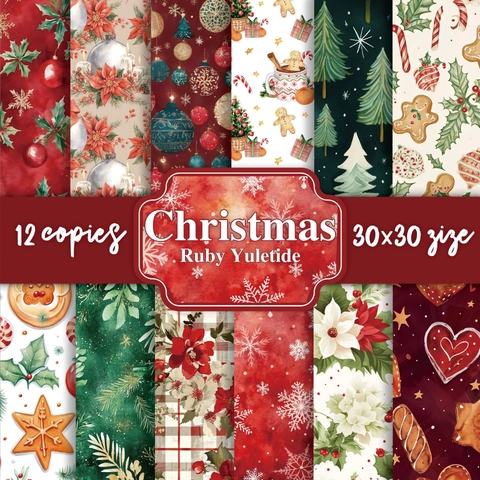 Carta Per Scrapbook Di Natale Ad Acquerello Fogli Per Artigianato Decorativi Per Diari Motivi Festivi Fornitura Per Diario Delle Vacanze