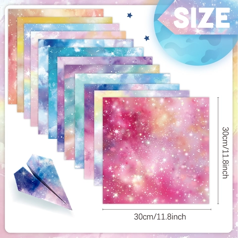 Scrapbook Papier Gradient Aquarell Sternenhimmel Doppelseitig Dekoratives Material Für DIY Handkonto Basteln Verträumt Künstlerisch