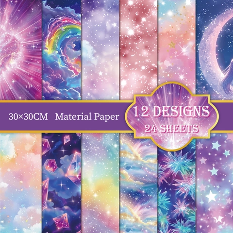 Traumhafter Sternenhimmel Bastelpapier Für DIY Scrapbooking Journaling Doppelseitiges Offsetpapier Hintergrund Dekopapier