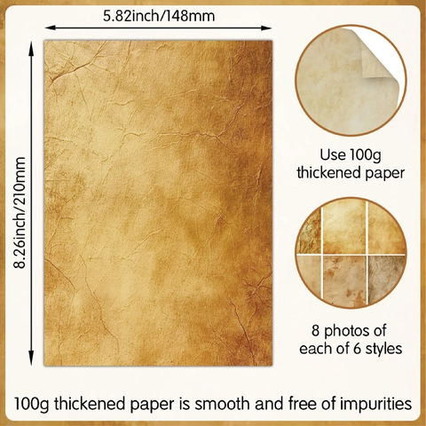 Vintage Scrapbook Paper Double Sided DIY Journaling Stationery Antique Distressed Texture Retro Craft Paper