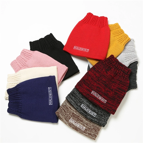 Scaldacollo In Maglia Foderato In Pile Poliestere Snood Inverno Esterno Caldo Trecce Ricamo Lettere Unisex Accessorio
