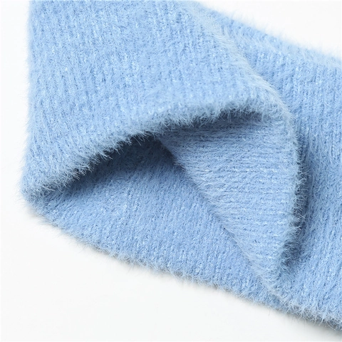 Calentador De Cuello De Punto De Mohair Sintético Color Sólido Suave Mullido Snood De Invierno Para Hombres Mujeres Niños