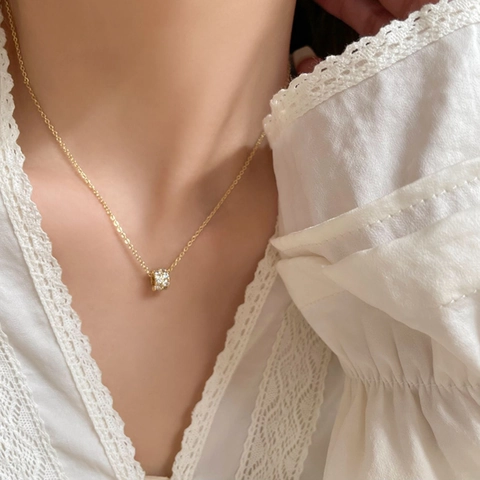Collier Pendentif Roue De La Fortune En Laiton Et Zircon Plaqué Or Chaîne De Clavicule Pour Femme