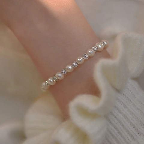 Süßwasserperlen Halskette Und Armband Strass Planeten Design Gold Vergoldetes Kupfer Elegantes Schmuck Für Damen