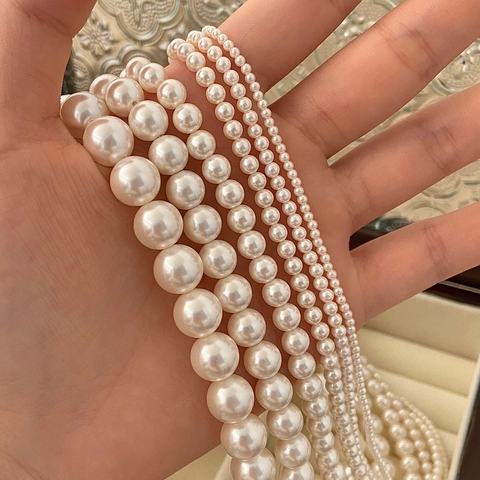 Elegant Faux Artificial Pearl Necklace Alloy Rhinestone French Vintage Clavicle Chain Jewelry For Women Sophisticated Accessory