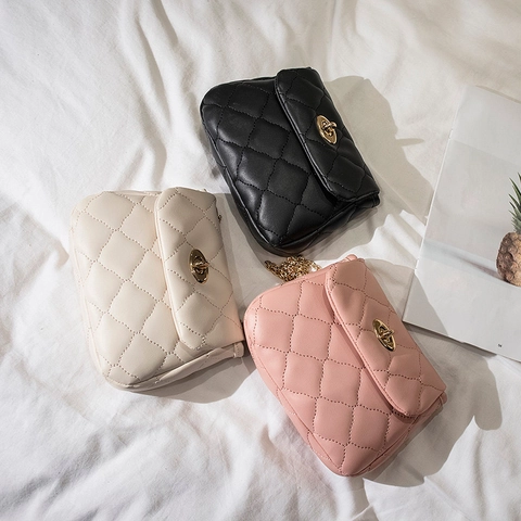 Women Quilted Cloud Shoulder Bag PU Leather Chain Strap Flap Crossbody Elegant Small Purse For Ladies