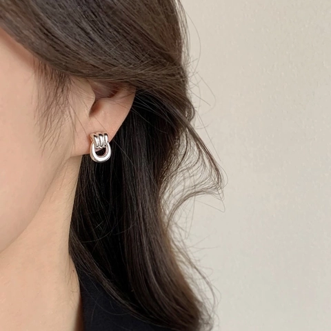 Orecchini A Cerchio Irregolari Da Donna Rame Placcato Oro Vero Forma A U Geometrico Vintage Testurizzato Gioielli Di Moda