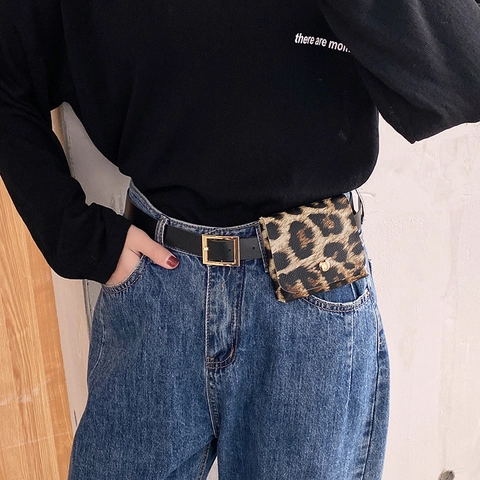 Mini Borsa Da Cintura Da Donna Pelle PU Stampa Animale Leopardata Zebra Moda Retro Piccola Squadrata Cinturino Regolabile