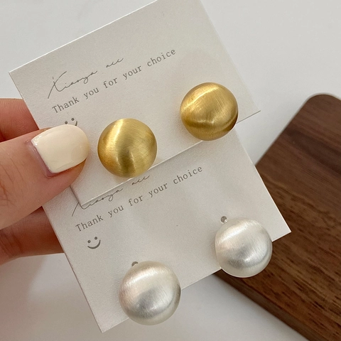 Orecchini A Lobo In Rame Placcato Oro A Forma Di Goccia D'acqua Metallo Spazzolato Gioielli Retro Minimalisti Da Donna