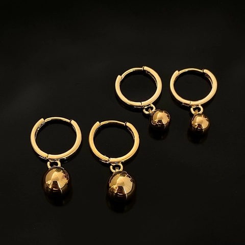 Orecchini A Cerchio Minimalisti Con Ciondolo A Sfera Per Donna Con Perno In Argent 925 Rame Placcato Oro Vero Accessorio Elegante