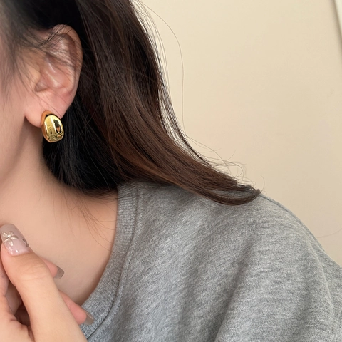Pendientes De Aro Geométricos Minimalistas En Forma De U Para Mujer Cobre Pulido Espejo Joyería Elegante Estilo De Viaje