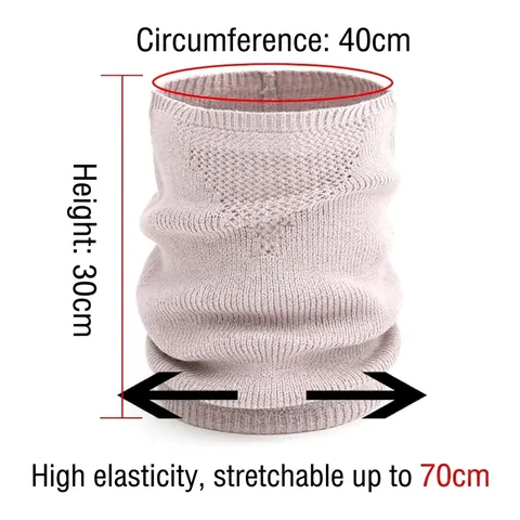Knitted Neck Warmer Snood Solid Color Cotton Polyester Warm Breathable Neck Gaiter For Men Women Winter Fashion