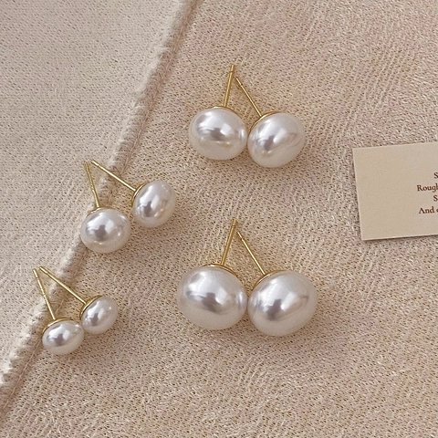 Künstliche Perlenstecker Mit 925 Sterling Silber Ohrstecker Vintage Französisch Elegant Minimalistisch Schmuck Für Damen