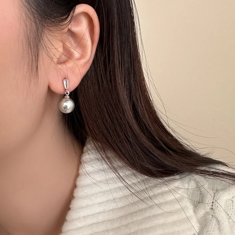 Eleganti Orecchini Di Künstliche Perle Con Zircone Rettangolare Stile Commuter Minimalista Geometrico Gioielli Per Donna