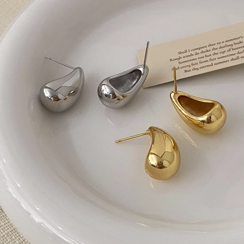 Minimalistische Kupfer Wassertropfen Ohrstecker Für Damen Echt Vergoldet Versilbert Chunky Teardrop Mode Schmuck Ohrringe Geschenk