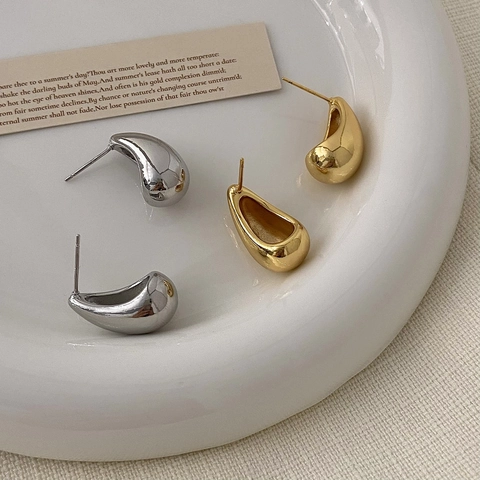 Minimalistische Kupfer Wassertropfen Ohrstecker Für Damen Echt Vergoldet Versilbert Chunky Teardrop Mode Schmuck Ohrringe Geschenk
