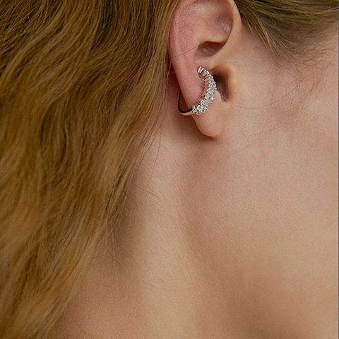 Ear Cuff Geometrico A Forma Di U In Rame Micro Zirconi Orecchini A Clip Senza Foro Per Donna Gioielli Di Moda Minimalista