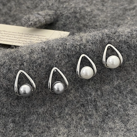 Tropfenperlenohrringe Mit 925 Sterling Silber Ohrstecker Retro Minimalistisch Elegant Schmuck Für Damen