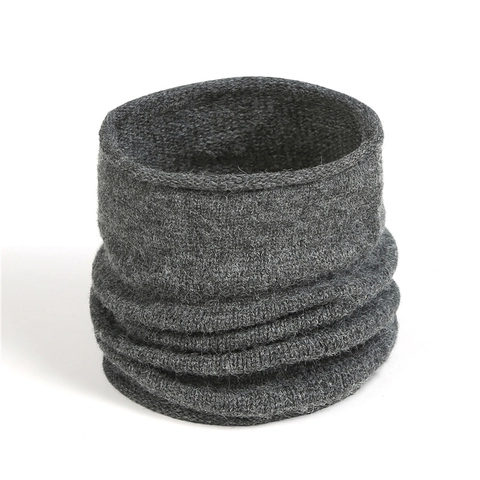 Knitted Neck Warmer Snood Solid Color Winter Warm Scarf For Women Men Soft Polyester Crochet Neck Gaiter Outdoor Cycle Scarf