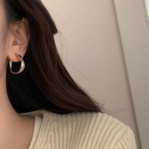 Pendientes De Aro Geométricos En Forma De C Con Ondas Irregulares Pendientes De Cobre Pulido Para Mujer Estilo Versátil