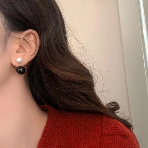 Vintage French Double Artificial Pearl Stud Earrings With 925 Sterling Silver Earring Post Alloy Gold Plated For Women Elegant