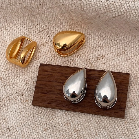 Minimalistische Gepolijste Waterdruppel Oorbellen Koper Teardrop Geometrische Sieraden Moderne Mode Accessoires Voor Dames