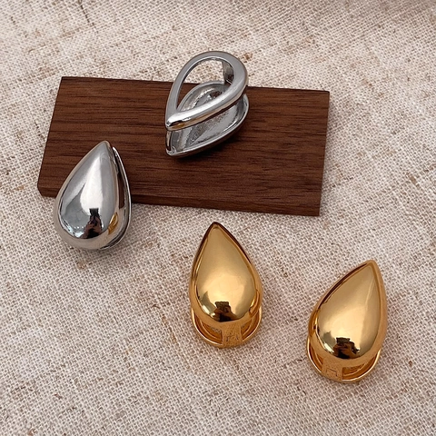 Minimalistische Gepolijste Waterdruppel Oorbellen Koper Teardrop Geometrische Sieraden Moderne Mode Accessoires Voor Dames