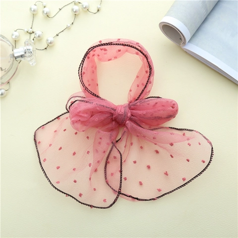 Polka Dot Netz Schal Multifunktionales Haarband Tasche Band Transparent Polyester Dünn Süße Schleife Deko Für Damen