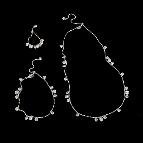 Collana Con Ciondolo In Zircone Goccia D'acqua Elegante Set Di Gioielli Catena A Sfere Minimalista Per Donne Accessorio