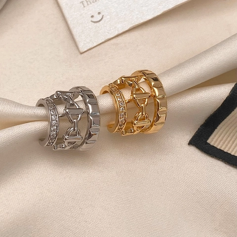 Mehrreihige Ohrmanschette Mehrlagig Hohl Kupfer Zirkon Inlay Gold Silber Plattiert Clip On Ohrringe Ohne Loch Minimalistisch