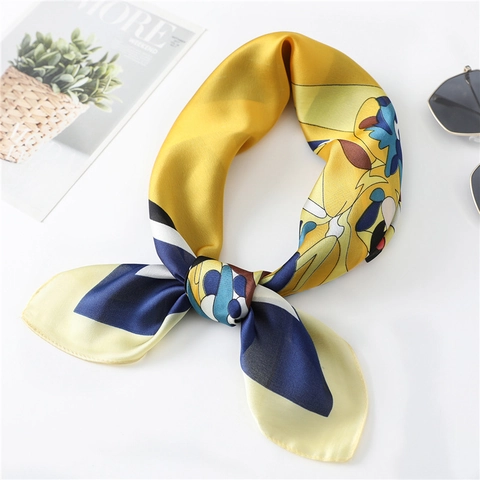 Sciarpa Quadrata Artistica Di Moda In Raso Di Raso Sintetica Foulard Decorativo Da Collo Per Donna Retro Paisley Motivo Floreale