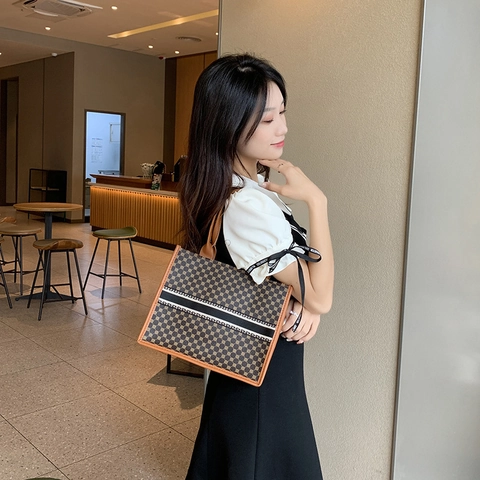 Bolso Tote Estampado de Moda para Mujer de Gran Capacidad de Cuero PU con Correa Ajustable Bolso de Hombro Casual Diario para Oficina