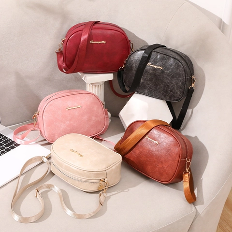 Minimalistische Einfarbige Umhängetasche Für Damen Vintage PU-Leder Kleine Quadratische Kameratasche Mit Verstellbarem Schultergurt