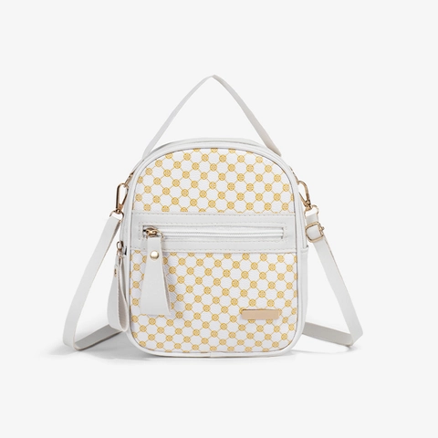 Mini Fashion Backpack PU Leather Quilted Printed Multifunctional Crossbody Shoulder Bag For Women Girls Daily Casual