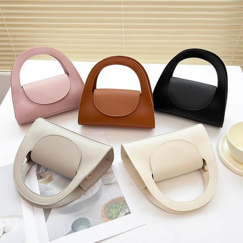 Sacs À Main Pour Femmes Cuir PU Grain De Litchi Rabat Supérieur Mini Bandoulière Chaîne Mode Décontractée